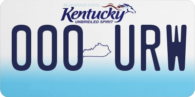KY license plate 000URW
