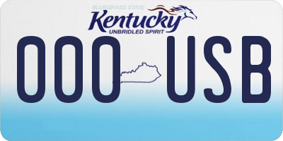 KY license plate 000USB