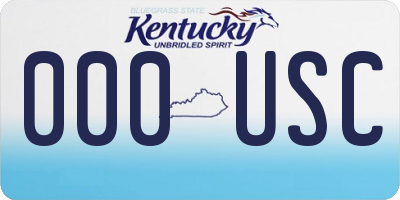 KY license plate 000USC