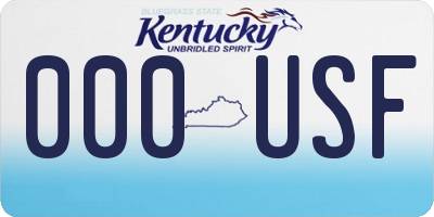 KY license plate 000USF