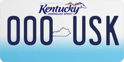 KY license plate 000USK