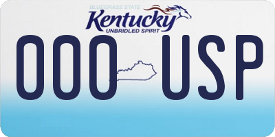 KY license plate 000USP