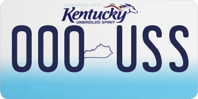 KY license plate 000USS