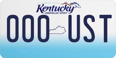 KY license plate 000UST