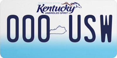 KY license plate 000USW