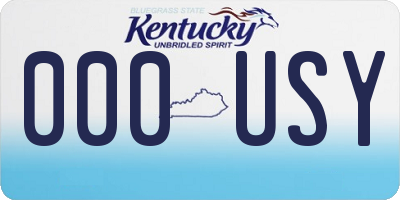 KY license plate 000USY