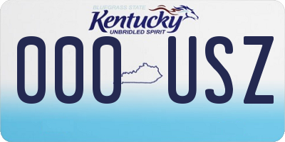 KY license plate 000USZ
