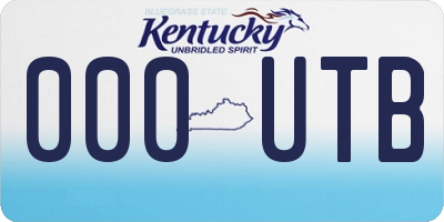 KY license plate 000UTB