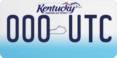 KY license plate 000UTC