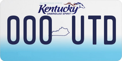 KY license plate 000UTD