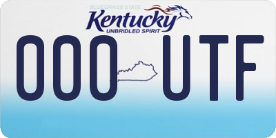 KY license plate 000UTF