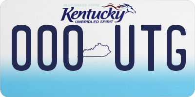 KY license plate 000UTG
