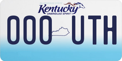 KY license plate 000UTH