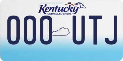 KY license plate 000UTJ