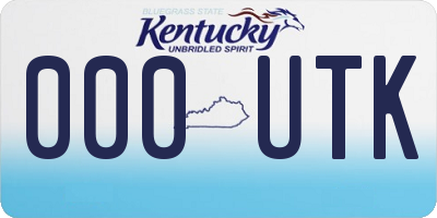 KY license plate 000UTK