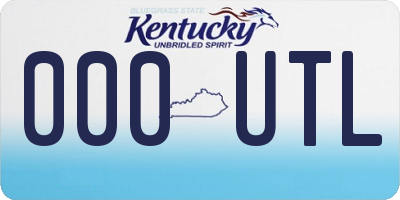 KY license plate 000UTL