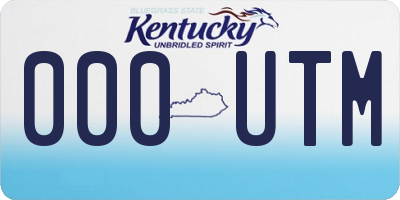 KY license plate 000UTM