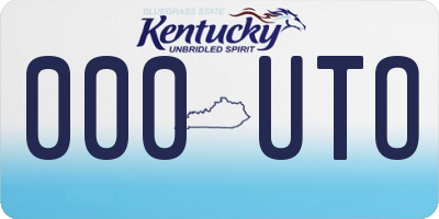 KY license plate 000UTO