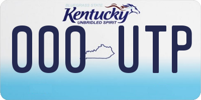KY license plate 000UTP