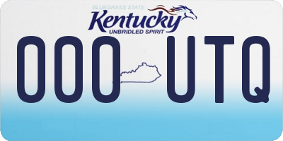 KY license plate 000UTQ