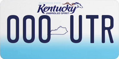 KY license plate 000UTR