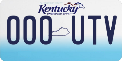 KY license plate 000UTV