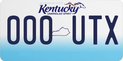 KY license plate 000UTX