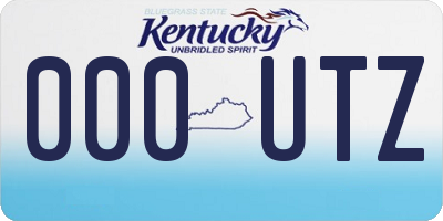 KY license plate 000UTZ
