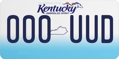 KY license plate 000UUD