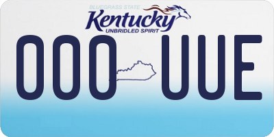 KY license plate 000UUE