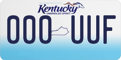 KY license plate 000UUF