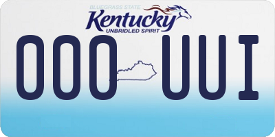 KY license plate 000UUI