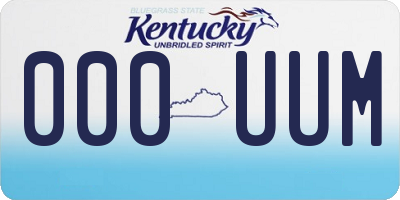 KY license plate 000UUM