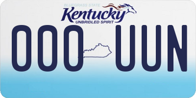 KY license plate 000UUN