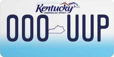 KY license plate 000UUP
