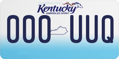 KY license plate 000UUQ