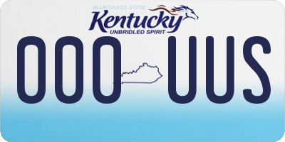 KY license plate 000UUS