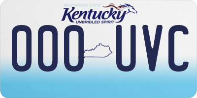 KY license plate 000UVC