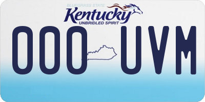 KY license plate 000UVM