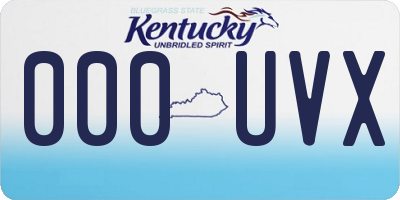 KY license plate 000UVX