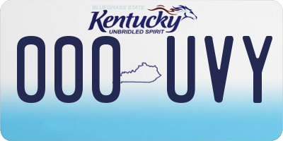 KY license plate 000UVY