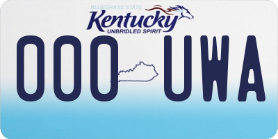 KY license plate 000UWA