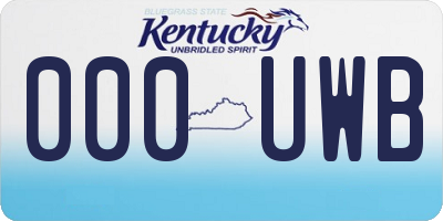 KY license plate 000UWB