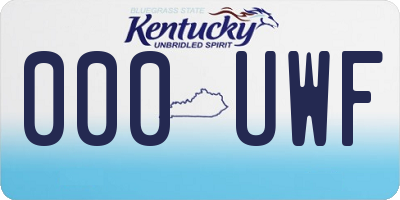 KY license plate 000UWF