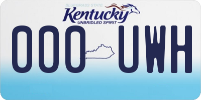 KY license plate 000UWH