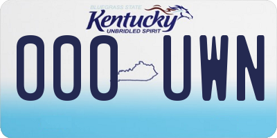 KY license plate 000UWN