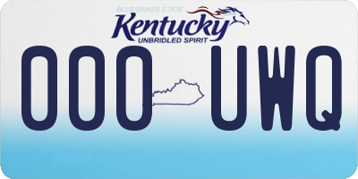 KY license plate 000UWQ