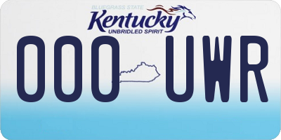 KY license plate 000UWR