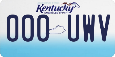 KY license plate 000UWV