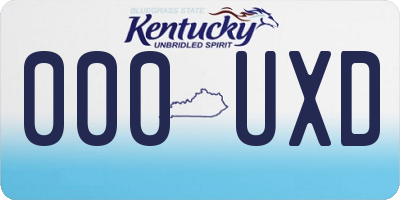KY license plate 000UXD